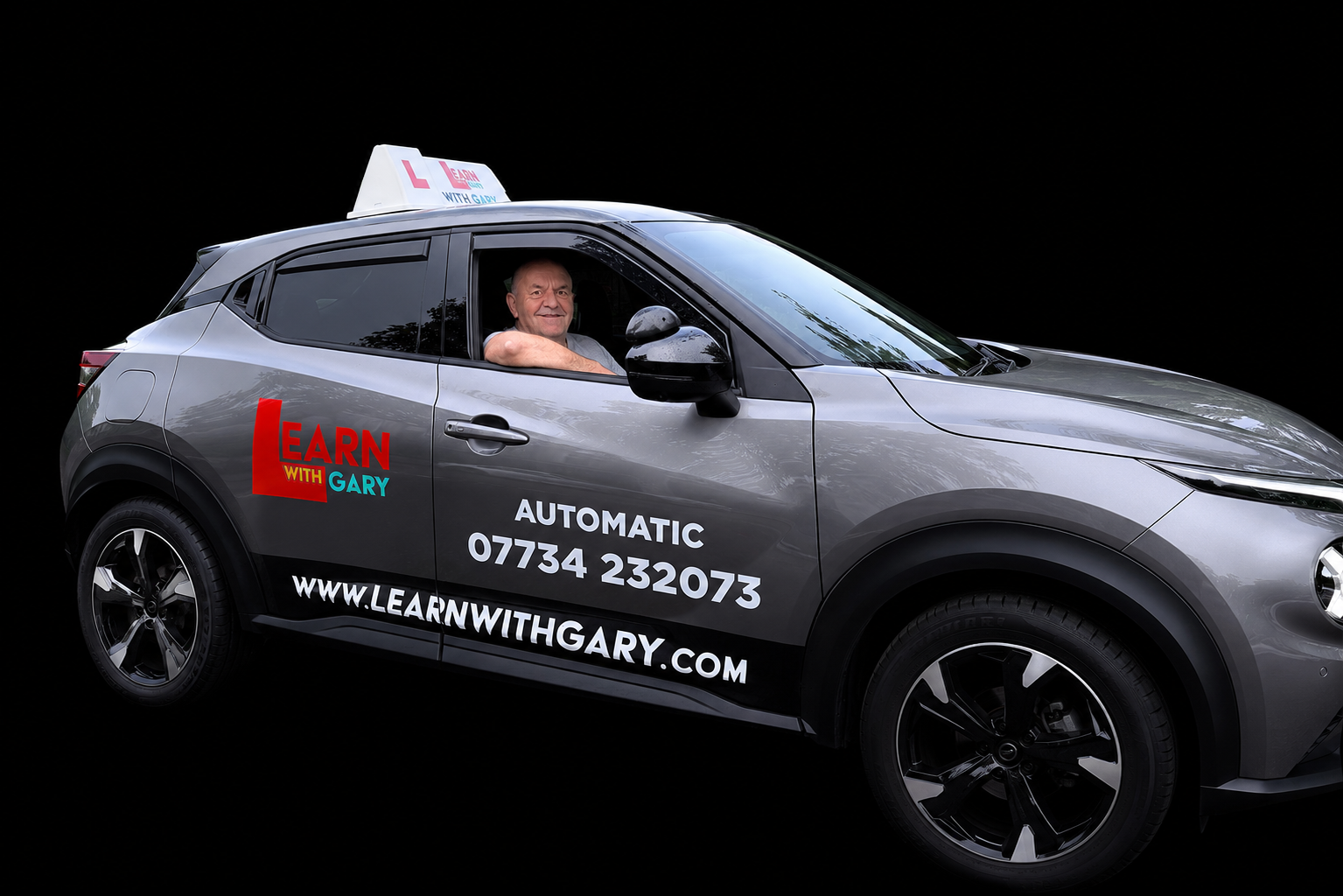 Gary in his driving tuition car